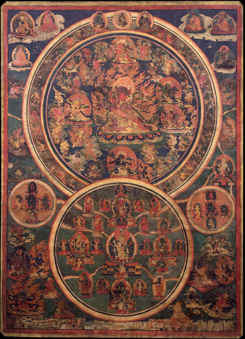 Mandala of the Peaceful and Wrathful Deities (Zhitro) of the Bardo — Himalayan Art Public-Domain Archive