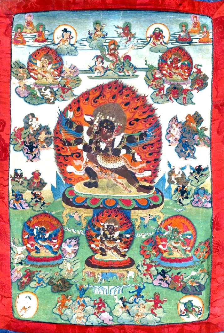 《幻化网秘密藏续》大殊胜嘿汝嘎（钦乔本尊）与忿怒圣众唐卡 · 喜马拉雅艺术公有领域馆藏档案