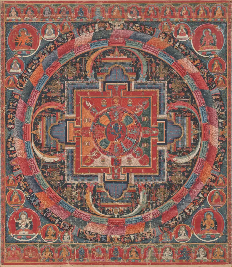 Four-Gated Sacred Palace Mandala (Twenty-Three Deity Nairātmyā) — The Cleveland Museum of Art (1993.4)
