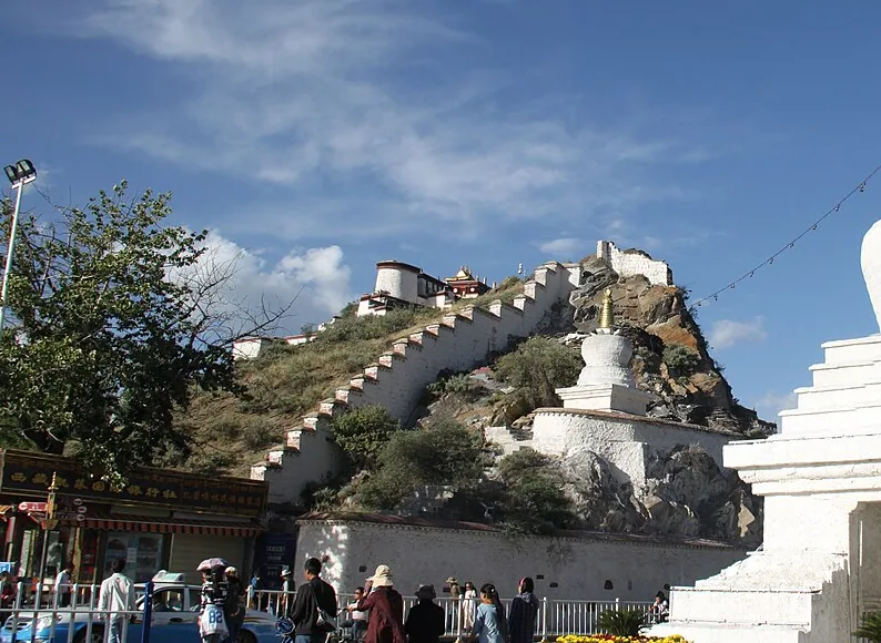 The Potala Palace Rising Above Marpo Ri (Red Hill) and White Chörten — Wikimedia Commons CC0 Architectural Archive