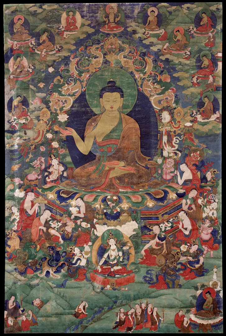 Śākyamuni Buddha Surrounded by Jātaka & Lineage Scenes — Rubin Museum of Art · Google Art Project