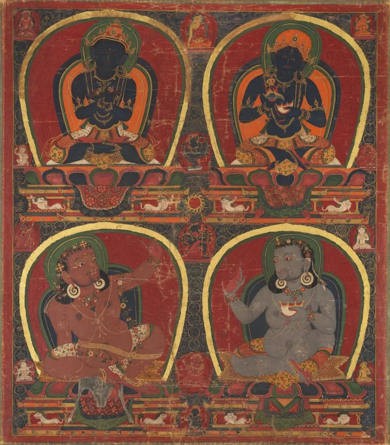 Primordial Vajradhara with Indian Mahāsiddhas — The Cleveland Museum of Art (1960.206)